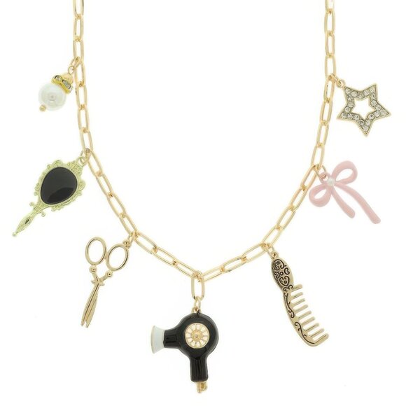 Hair Stylist Theme Charm Necklace - Picture 1 of 2